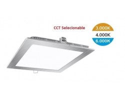 Downlight panel LED Cuadrado 170x170mm Niquel Satinado 12W CCT